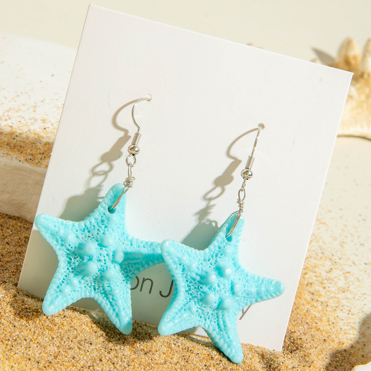 Wholesale Bohemian Resin Shellfish Starfish Holiday Style Ocean Series Earrings